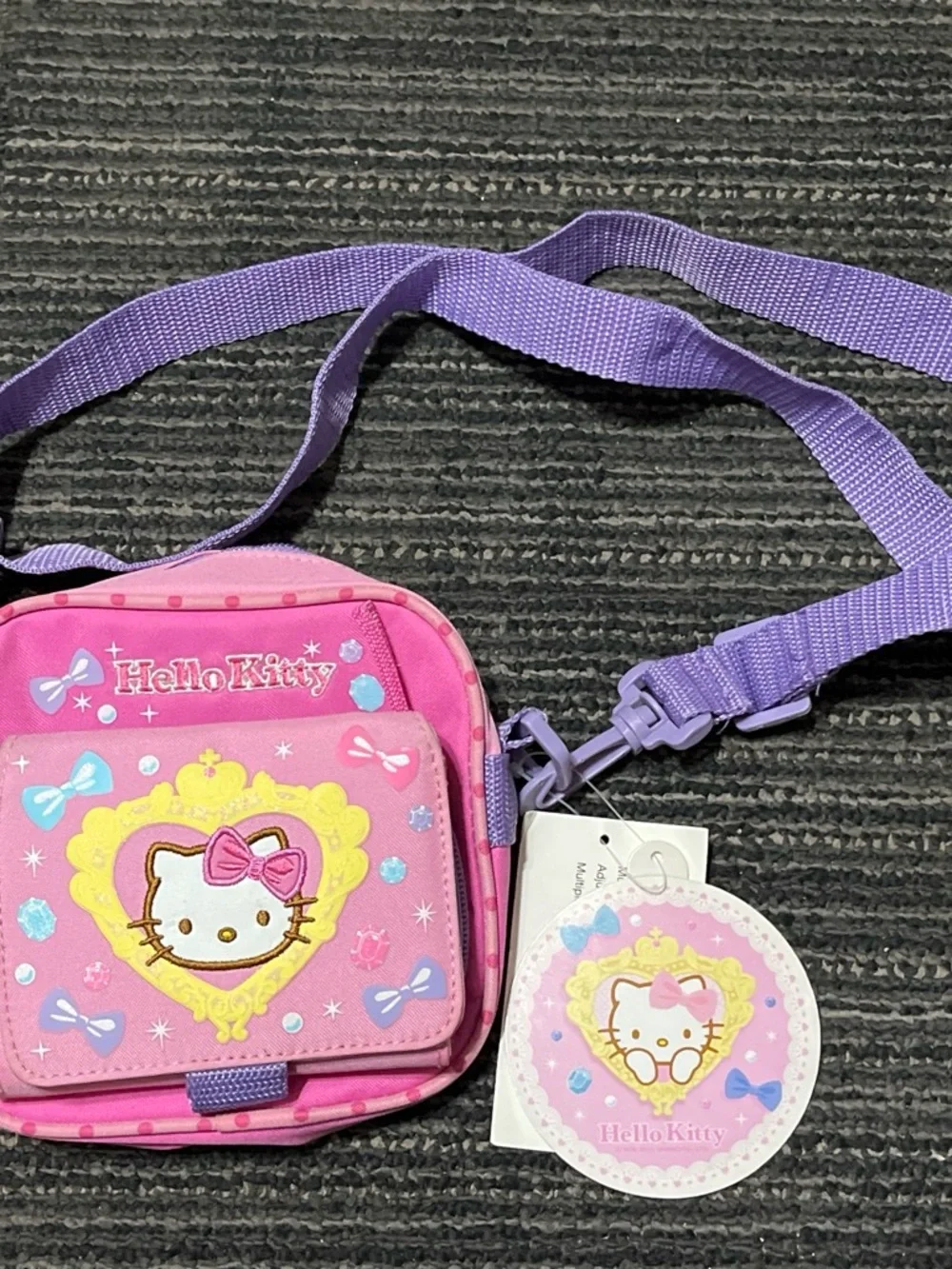NWT 2013 Hello Kitty Pink and Purple Kids Crossbody Purse